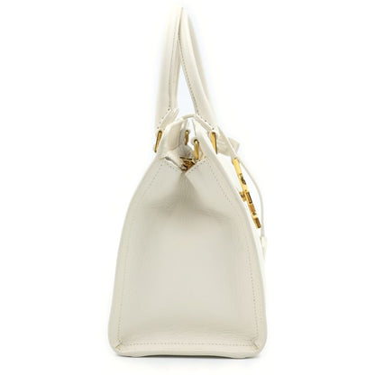 Saint Laurent Paris Baby Cabas Cassandra Leather Shoulder Bag White — view 3