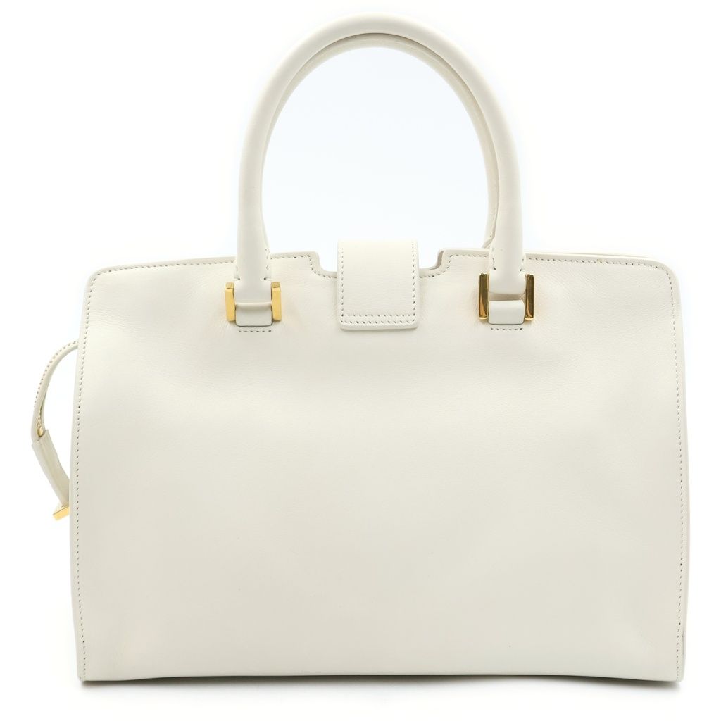 Saint Laurent Paris Baby Cabas Cassandra Leather Shoulder Bag White — view 2