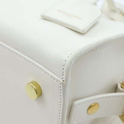 Saint Laurent Paris Baby Cabas Cassandra Leather Shoulder Bag White — view 5