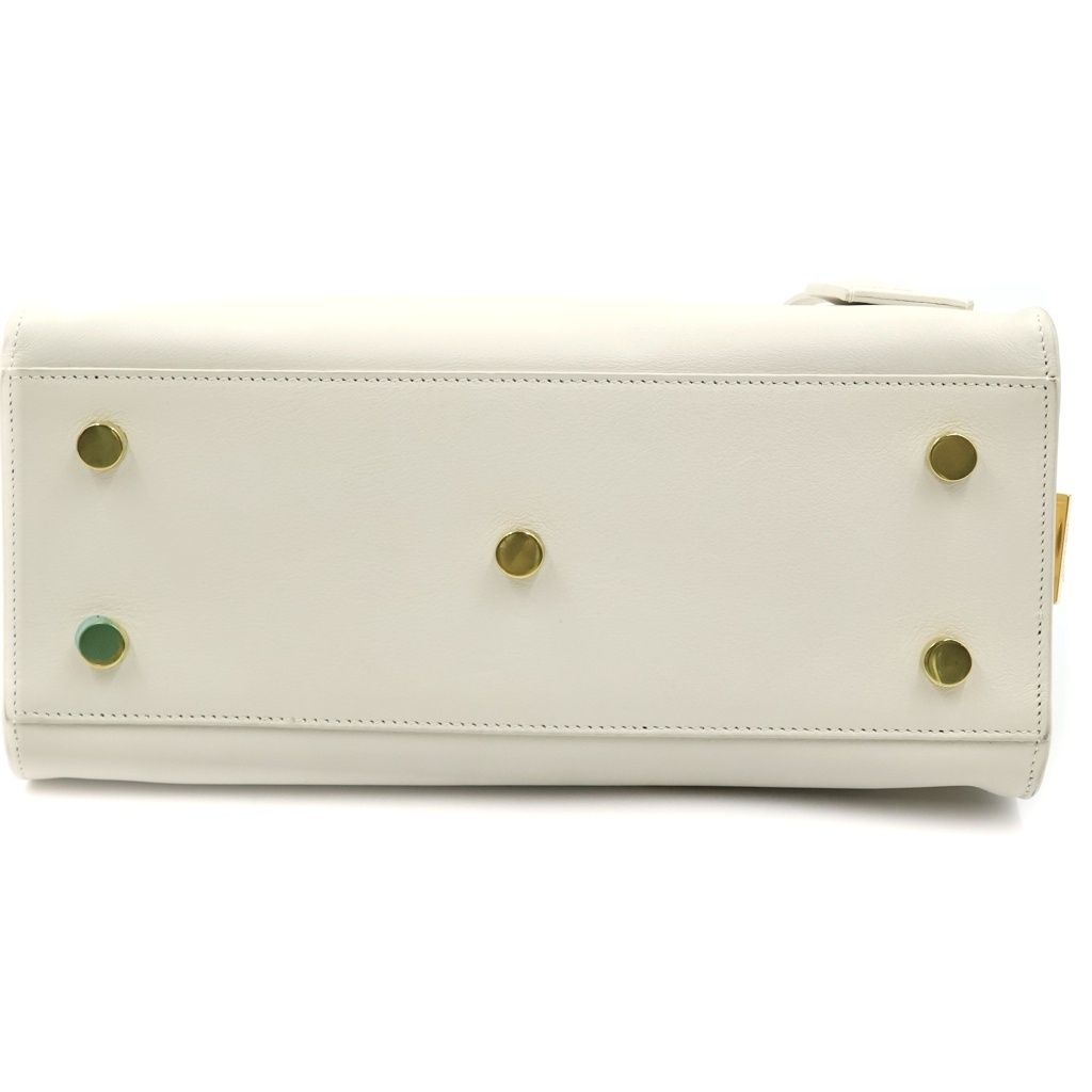 Saint Laurent Paris Baby Cabas Cassandra Leather Shoulder Bag White — view 4