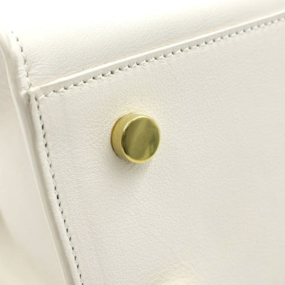 Saint Laurent Paris Baby Cabas Cassandra Leather Shoulder Bag White — view 6