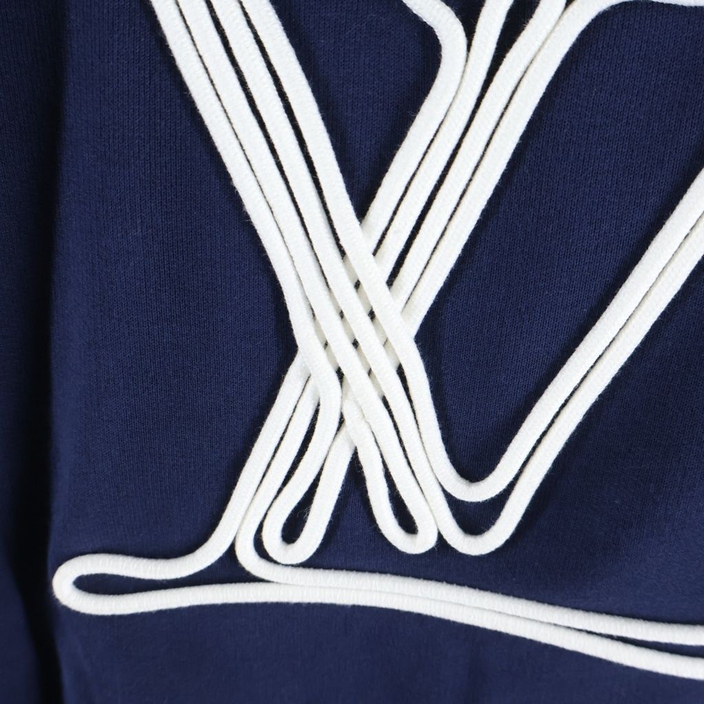 Louis Vuitton LV Nautical Rope Logo Pullover Hoodie Navy — view 5