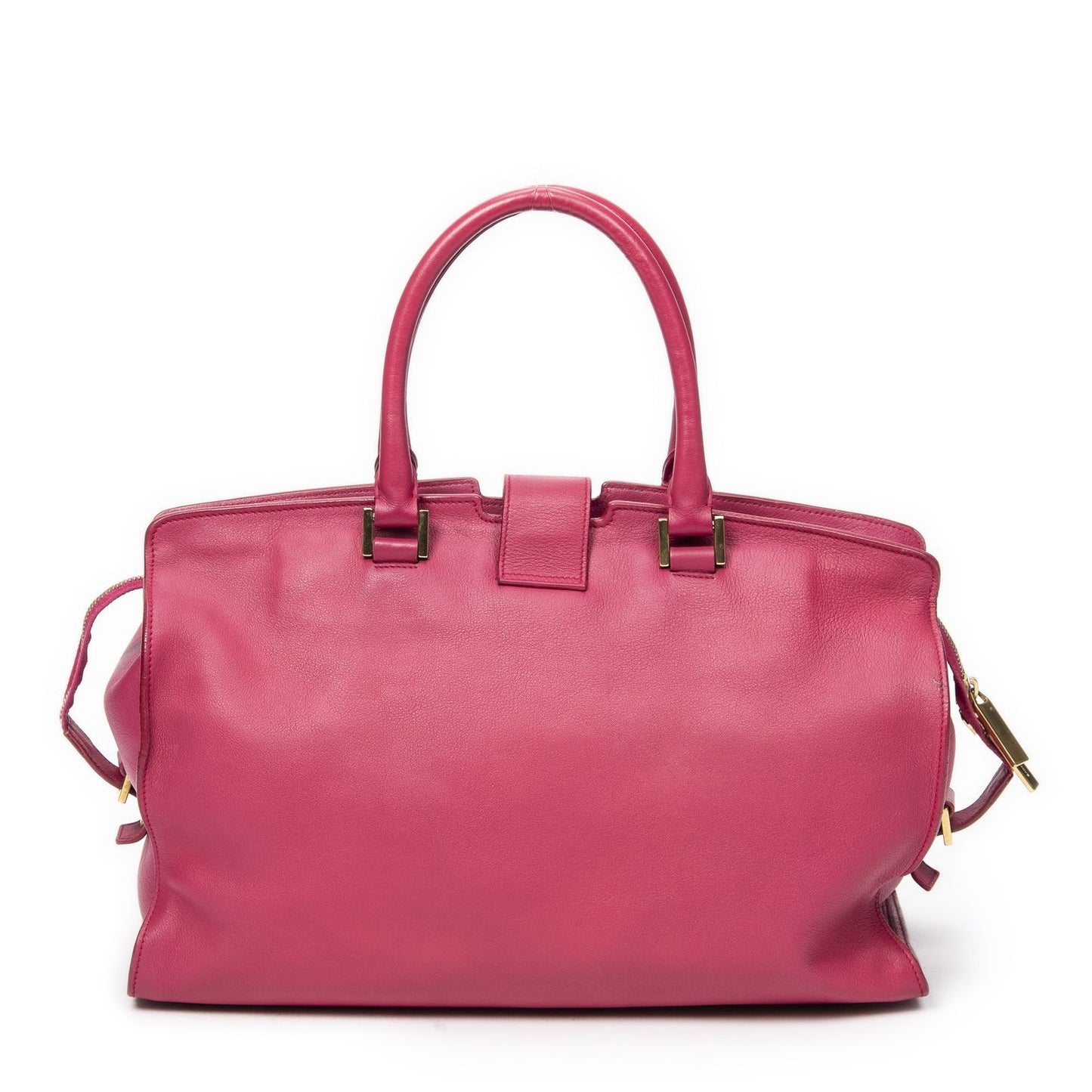 Saint Laurent Classic Cabas Fuchsia Pink Calfskin Leather Shoulder Bag — view 5