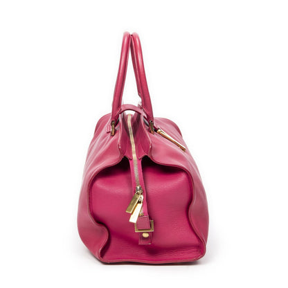 Saint Laurent Classic Cabas Fuchsia Pink Calfskin Leather Shoulder Bag — view 4