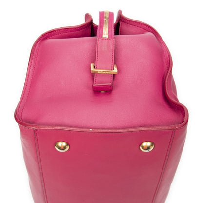 Saint Laurent Classic Cabas Fuchsia Pink Calfskin Leather Shoulder Bag — view 8
