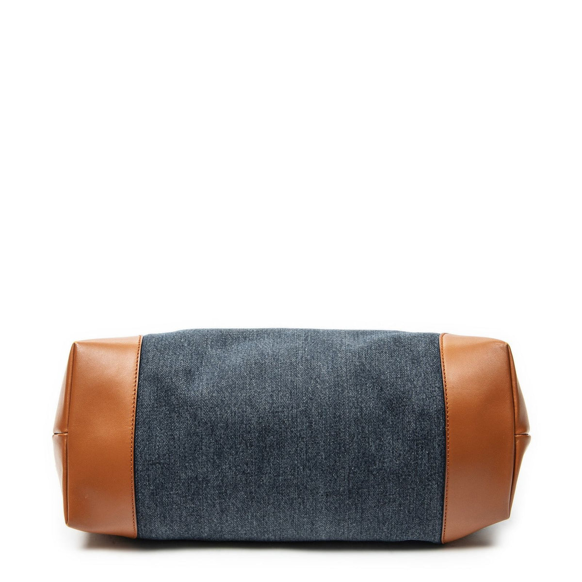 Gucci Midi Amcraft Tote Bag Blue Denim Brown Print Canvas — view 6