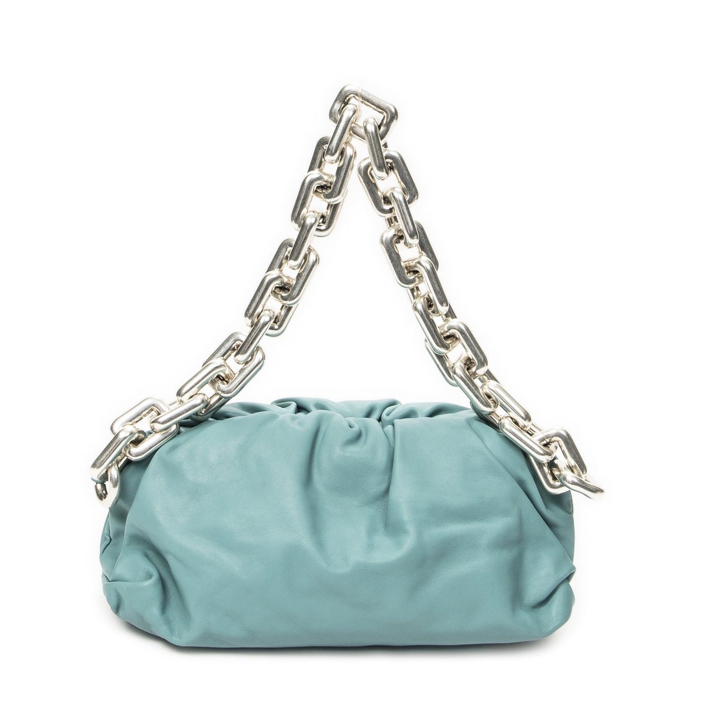 Bottega Veneta Chain Pouch Blue Calfskin Leather — view 5