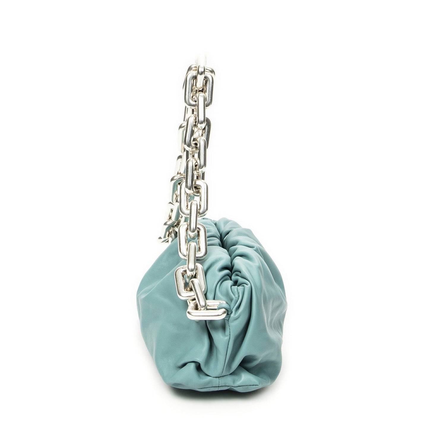 Bottega Veneta Chain Pouch Blue Calfskin Leather — view 4