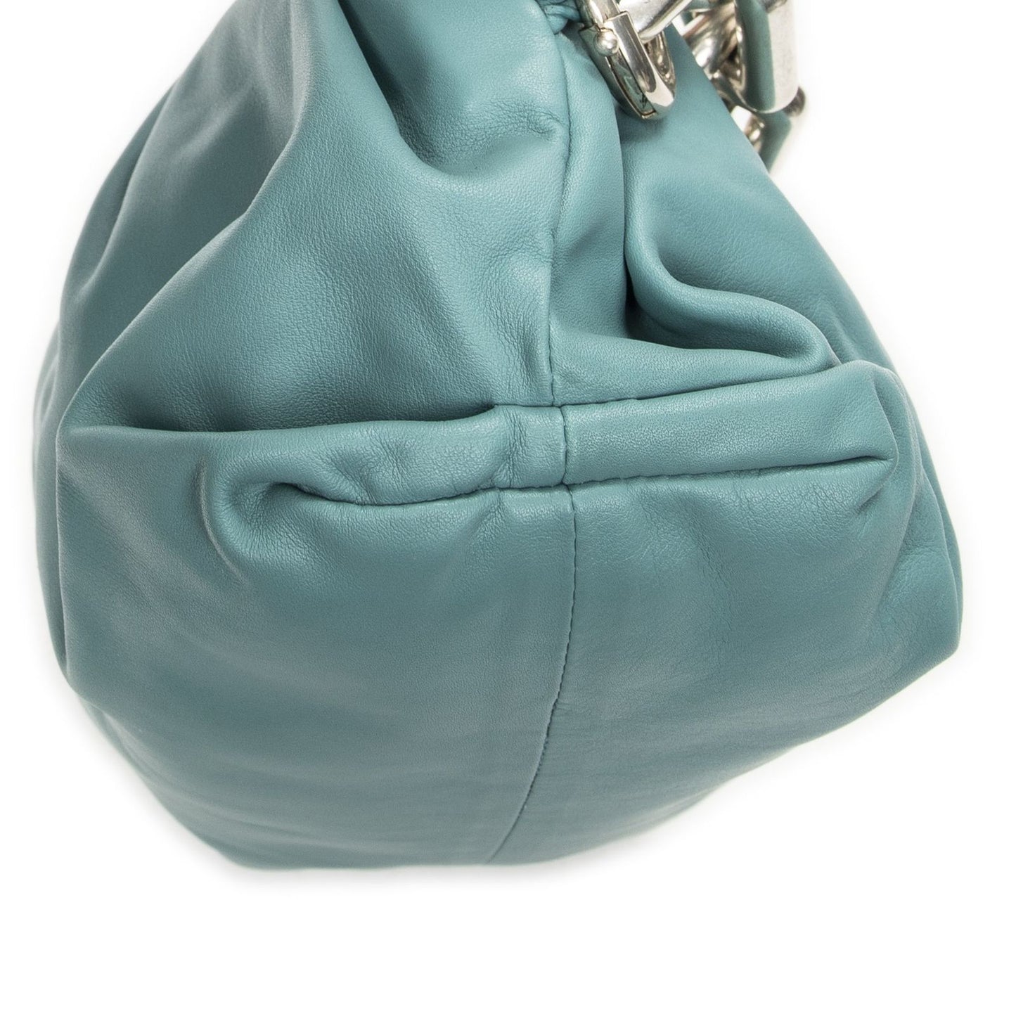 Bottega Veneta Chain Pouch Blue Calfskin Leather — view 7