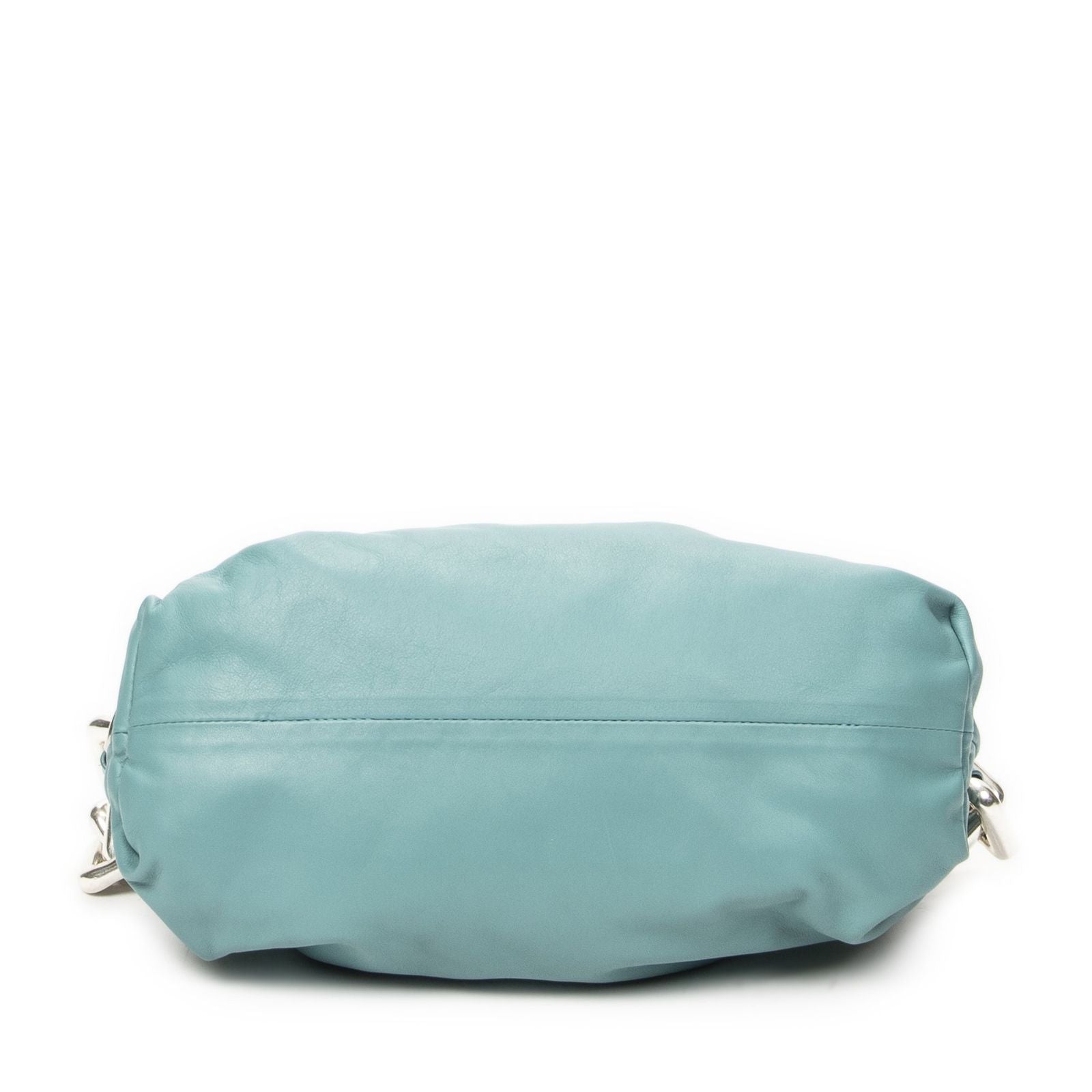 Bottega Veneta Chain Pouch Blue Calfskin Leather — view 6
