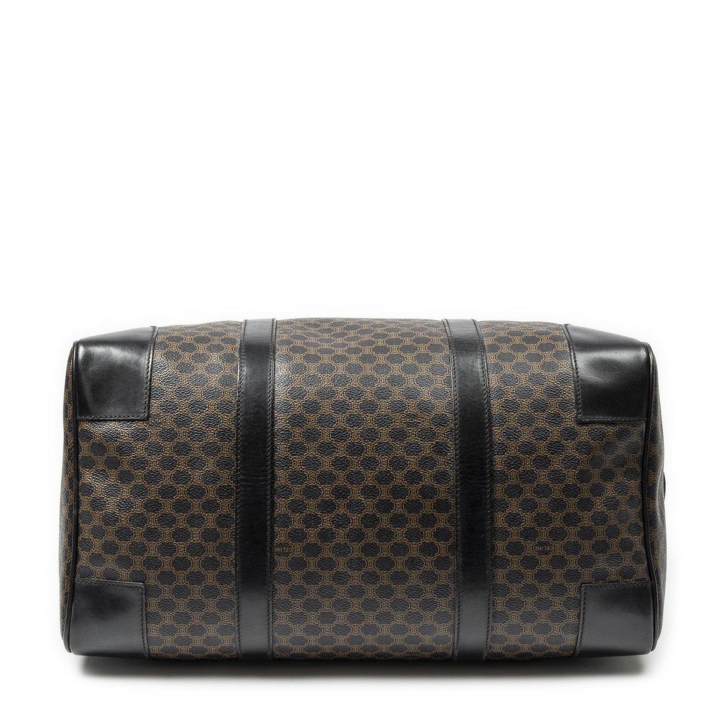 Celine Boston Black Brown Macadam Canvas Handbag — view 6