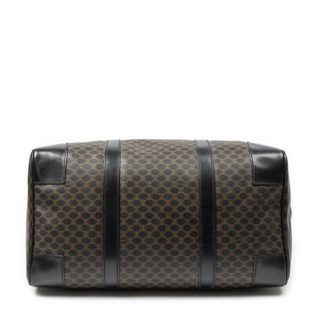Celine Boston Black Brown Macadam Canvas Handbag — view 6