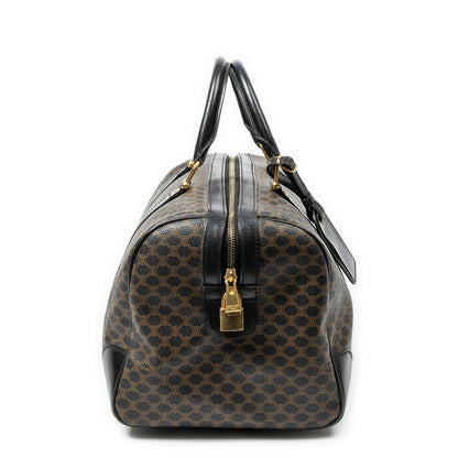 Celine Boston Black Brown Macadam Canvas Handbag — view 4