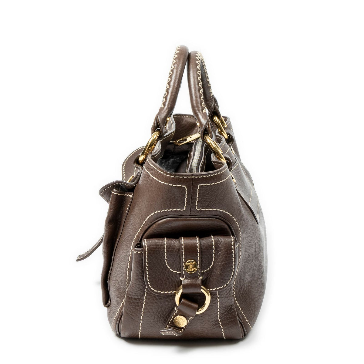 Celine Boogie Bag Brown Calfskin Leather — view 3