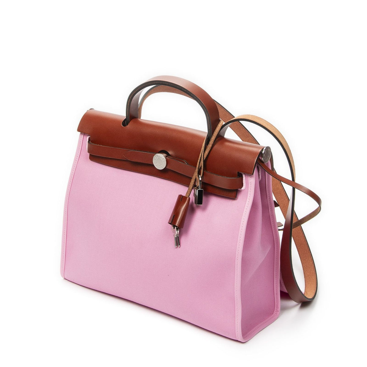 Hermes Herbag Zip Brown Toile Officier Handbag — view 2