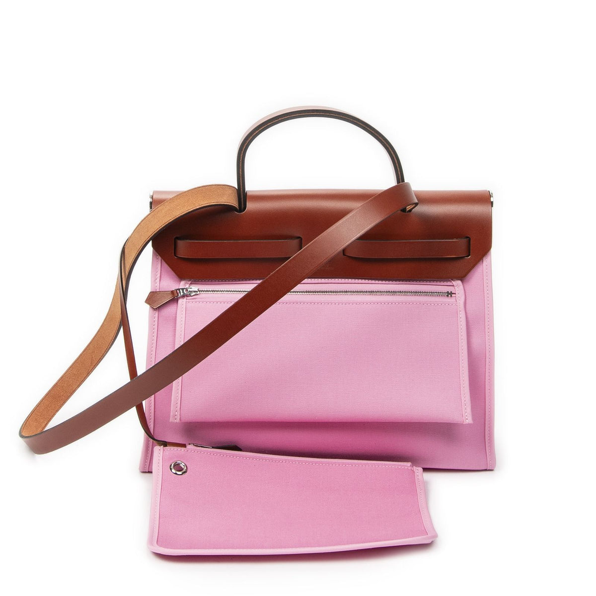 Hermes Herbag Zip Brown Toile Officier Handbag — view 5