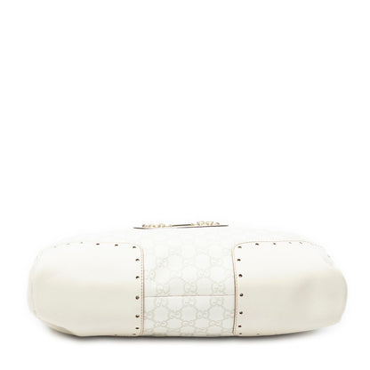 Gucci Medium Web Punch Top Handle Ivory Guccissima — view 6