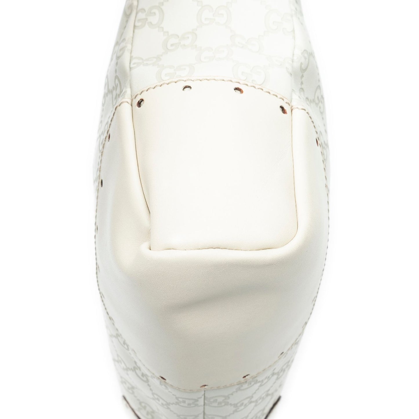 Gucci Medium Web Punch Top Handle Ivory Guccissima — view 7