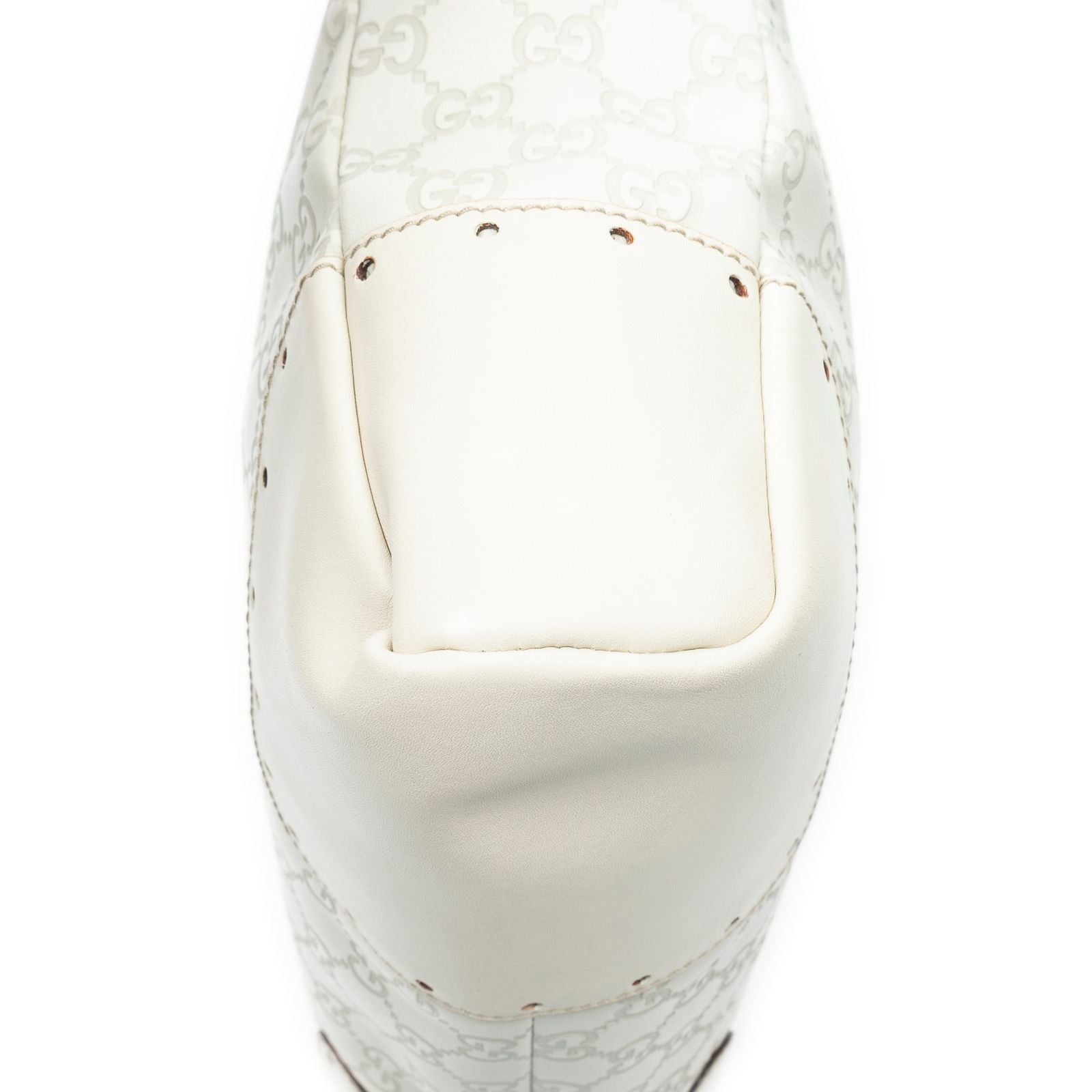 Gucci Medium Web Punch Top Handle Ivory Guccissima — view 7