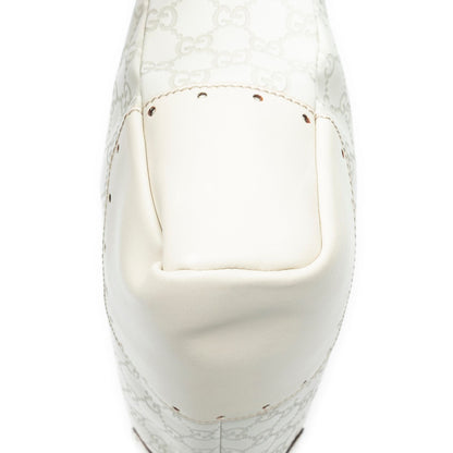 Gucci Medium Web Punch Top Handle Ivory Guccissima — view 7