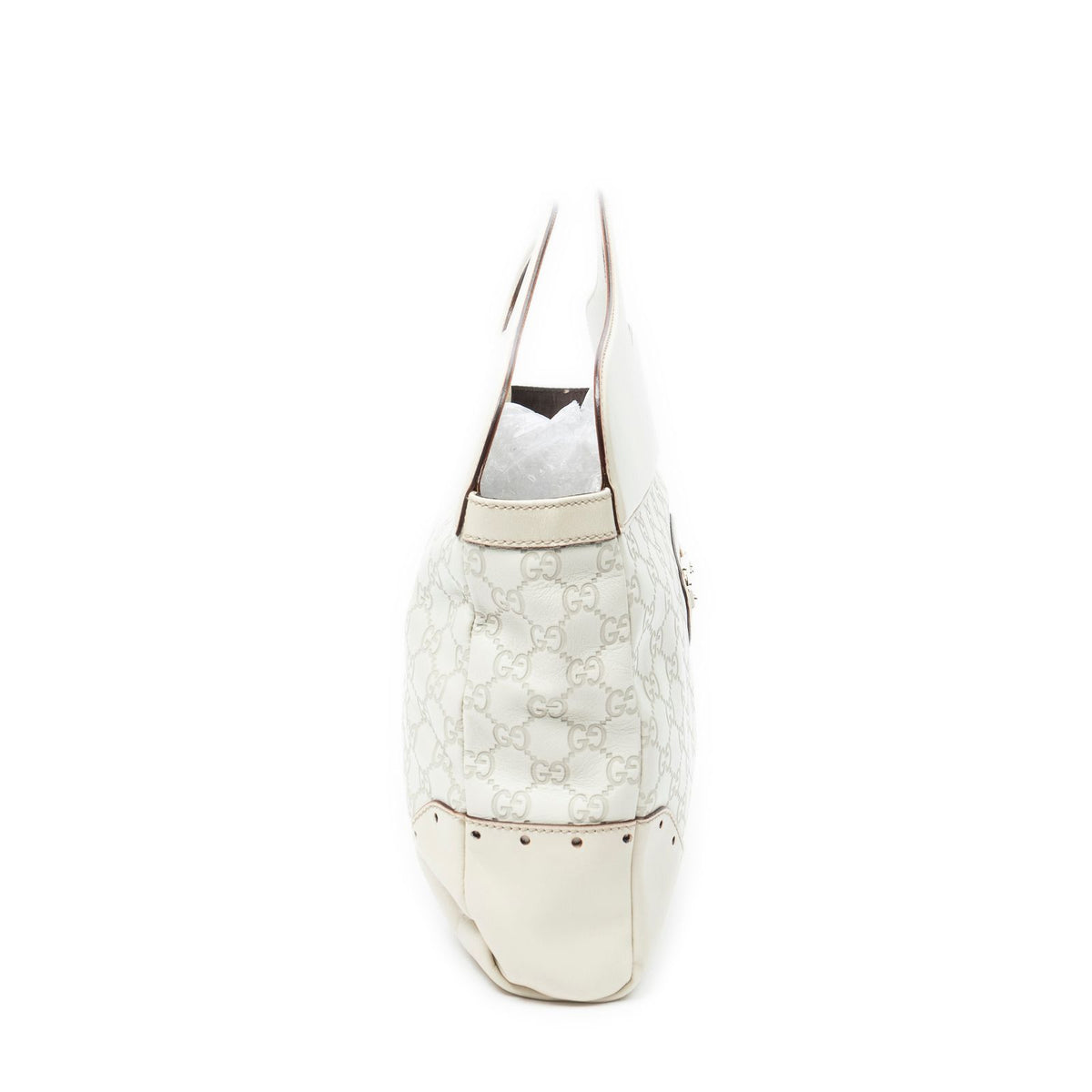 Gucci Medium Web Punch Top Handle Ivory Guccissima — view 4