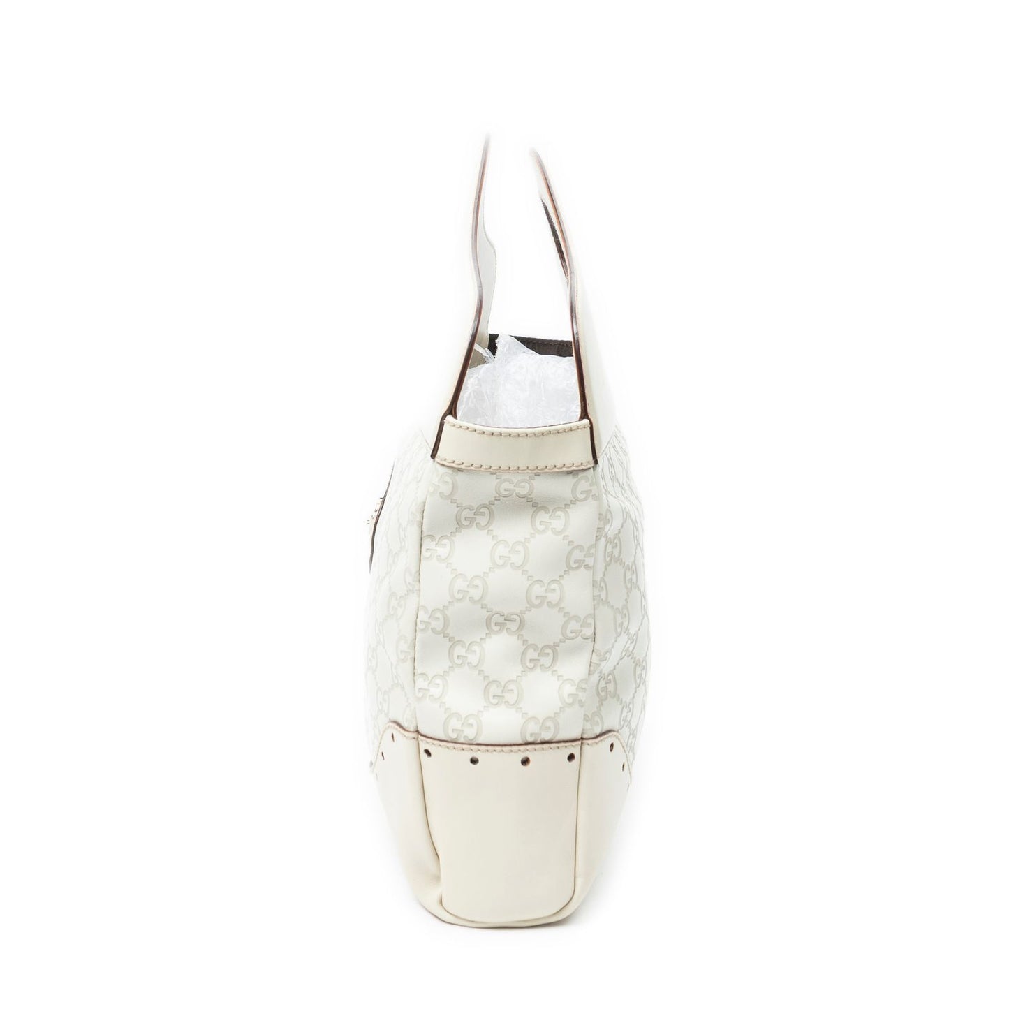 Gucci Medium Web Punch Top Handle Ivory Guccissima — view 3