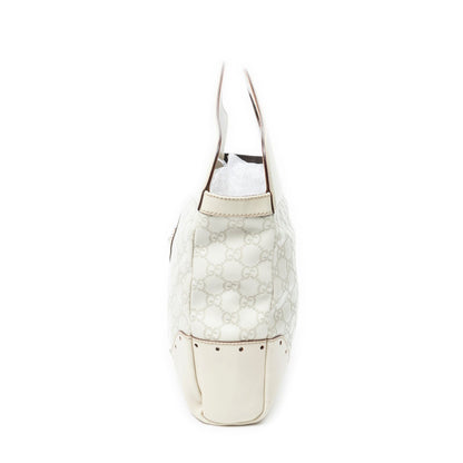 Gucci Medium Web Punch Top Handle Ivory Guccissima — view 3