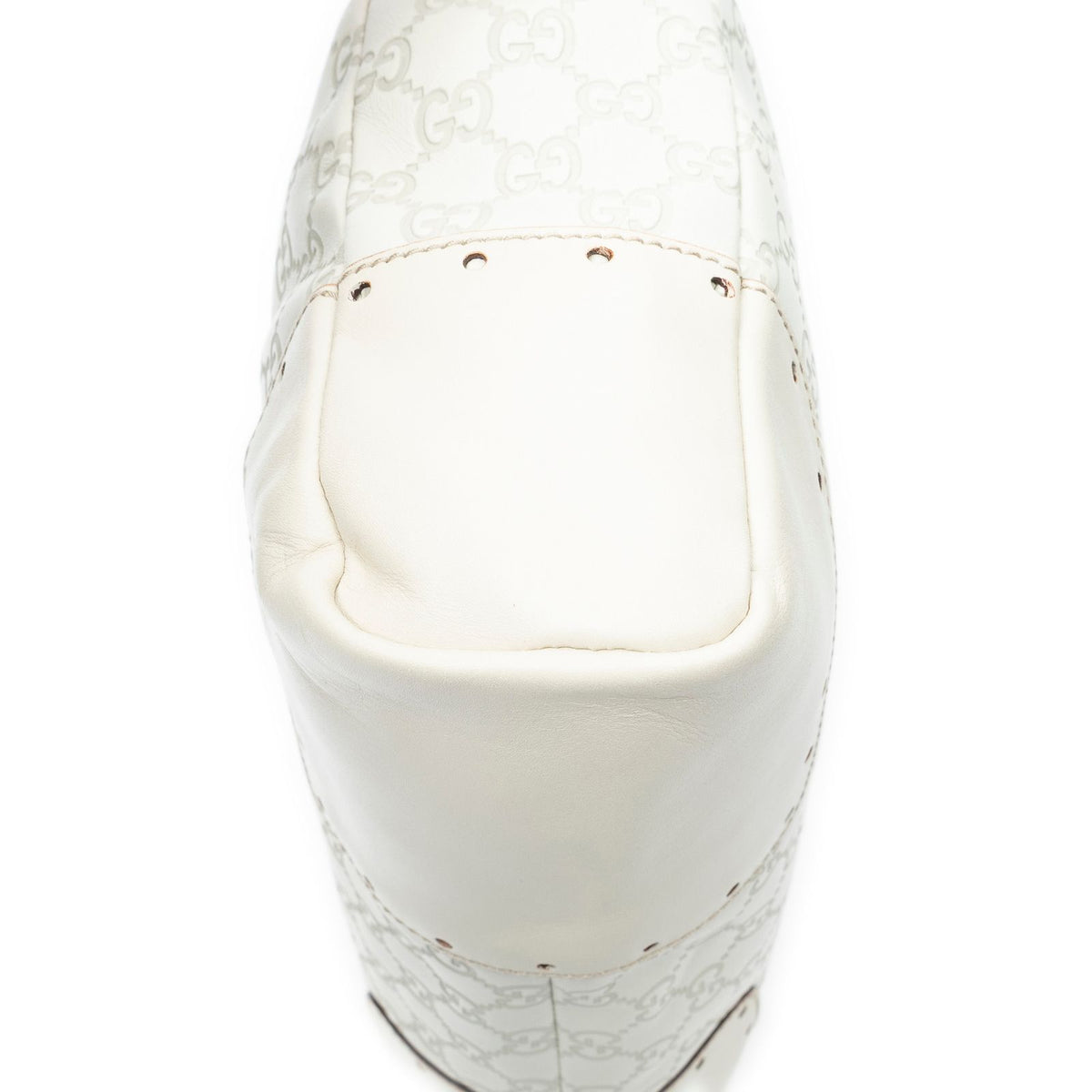 Gucci Medium Web Punch Top Handle Ivory Guccissima — view 8