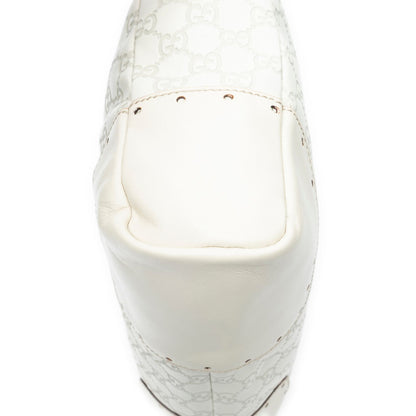Gucci Medium Web Punch Top Handle Ivory Guccissima — view 8