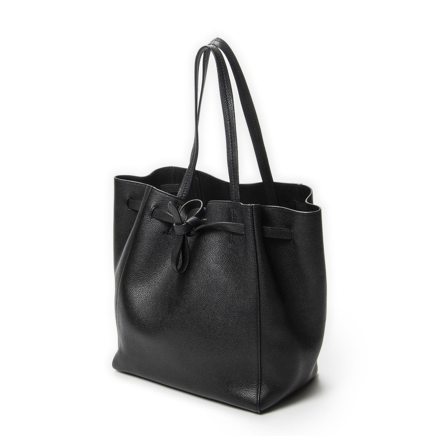 Celine Medium Cabas Phantom Tote Bag Black Grain Calfskin Leather — view 2