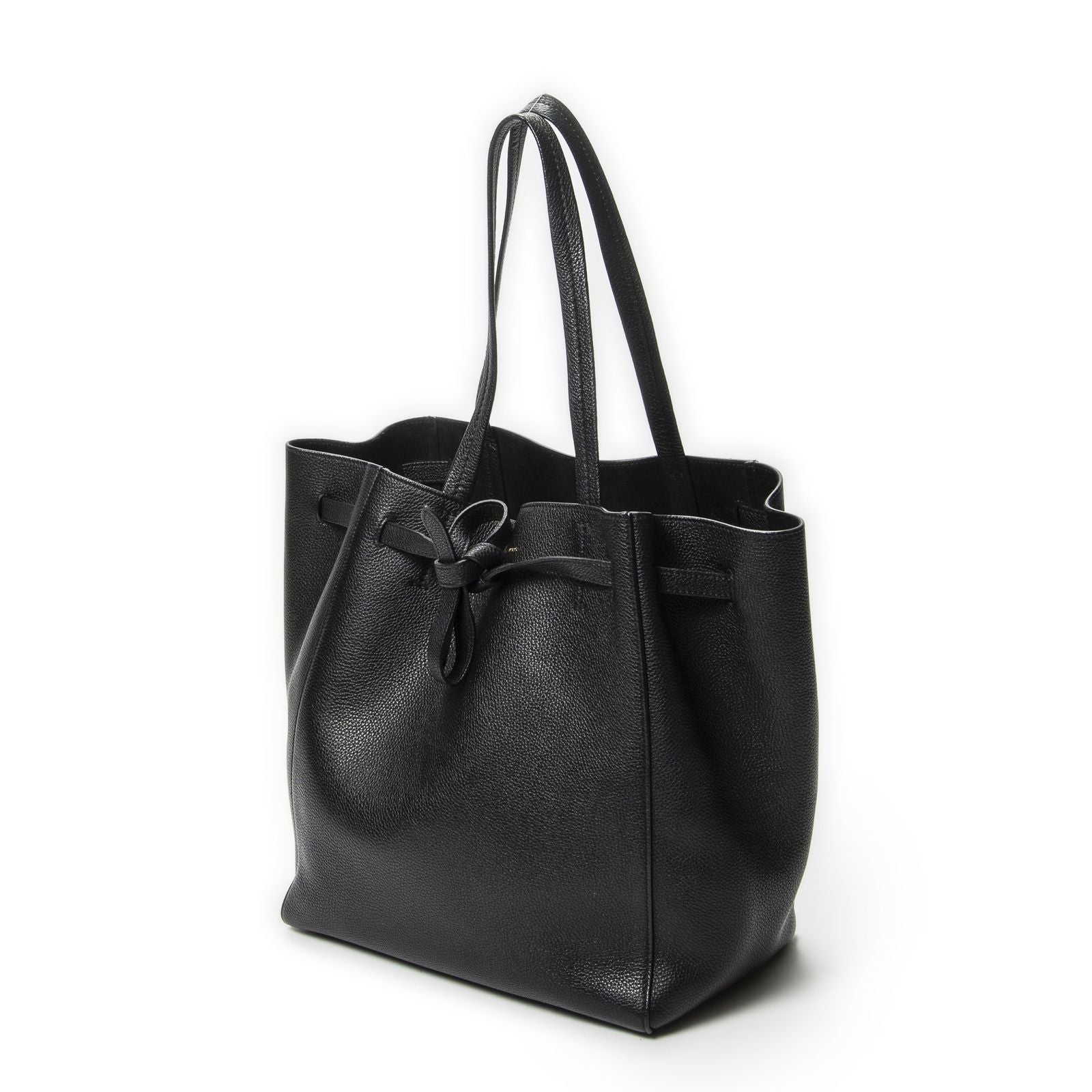 Celine Medium Cabas Phantom Tote Bag Black Grain Calfskin Leather — view 2