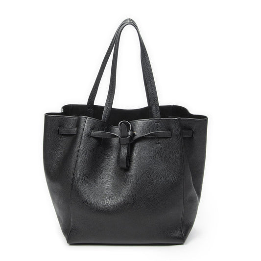 Celine Medium Cabas Phantom Tote Bag Black Grain Calfskin Leather