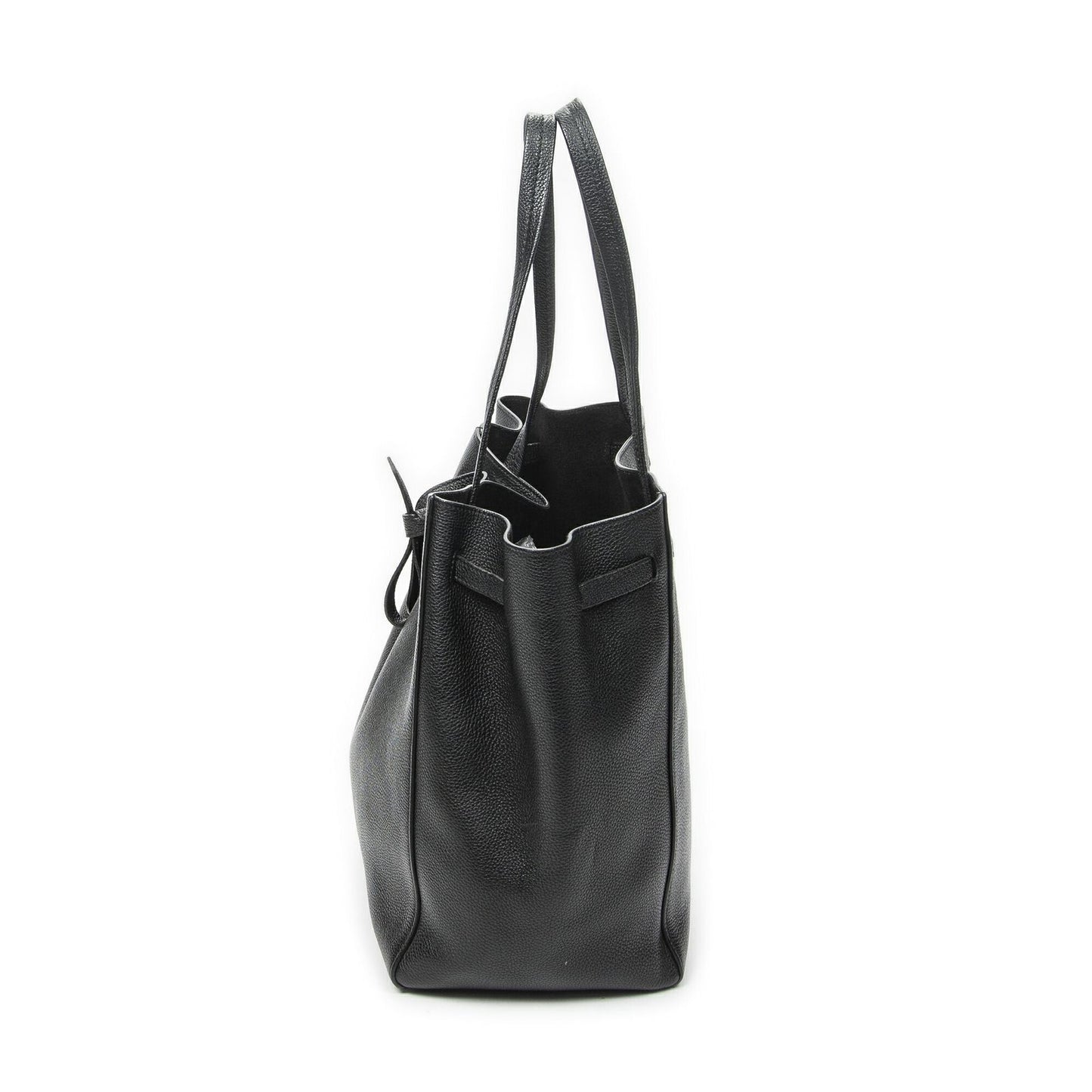 Celine Medium Cabas Phantom Tote Bag Black Grain Calfskin Leather — view 3