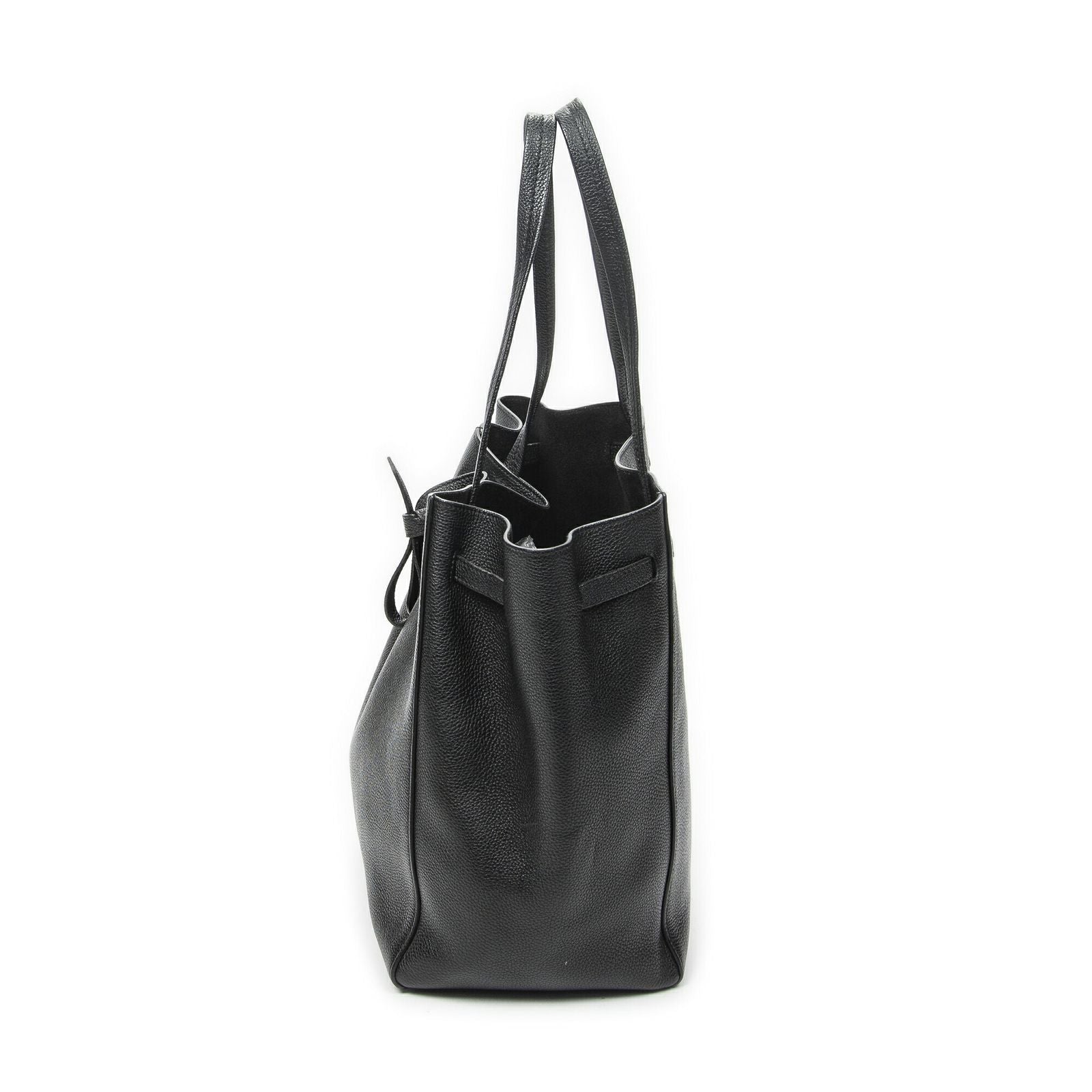 Celine Medium Cabas Phantom Tote Bag Black Grain Calfskin Leather — view 3