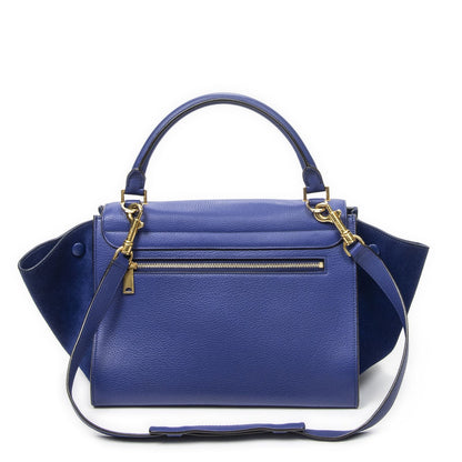 Celine Small Medium Swing Blue Grain Calfskin Leather Shoulder Bag — view 5