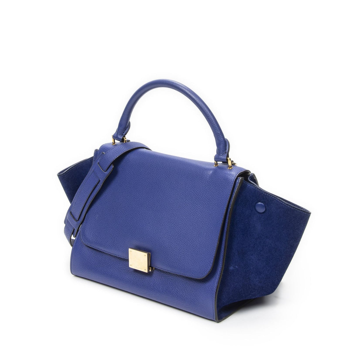 Celine Small Medium Swing Blue Grain Calfskin Leather Shoulder Bag — view 2