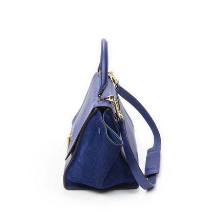 Celine Small Medium Swing Blue Grain Calfskin Leather Shoulder Bag — view 3