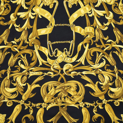 Hermes Scarf Black Gold Silk — view 3