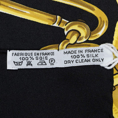Hermes Scarf Black Gold Silk — view 5