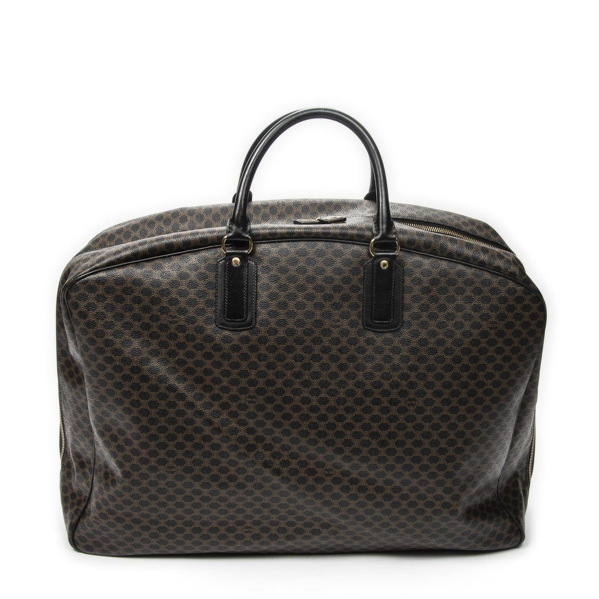 Celine Large Travel Bag Black Macadam Canvas
