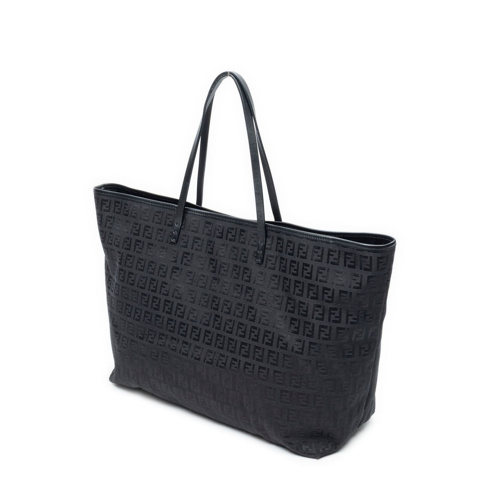 Fendi Tote Bag Black Zucchino Canvas — view 2