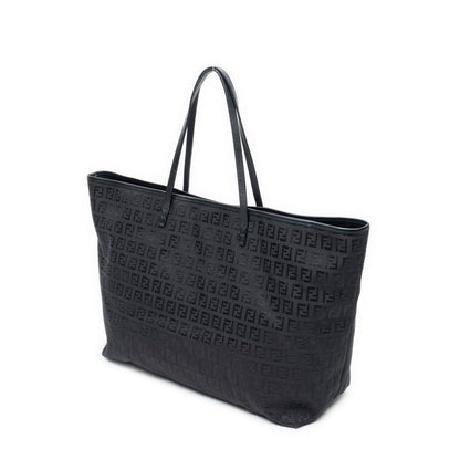 Fendi Tote Bag Black Zucchino Canvas — view 2