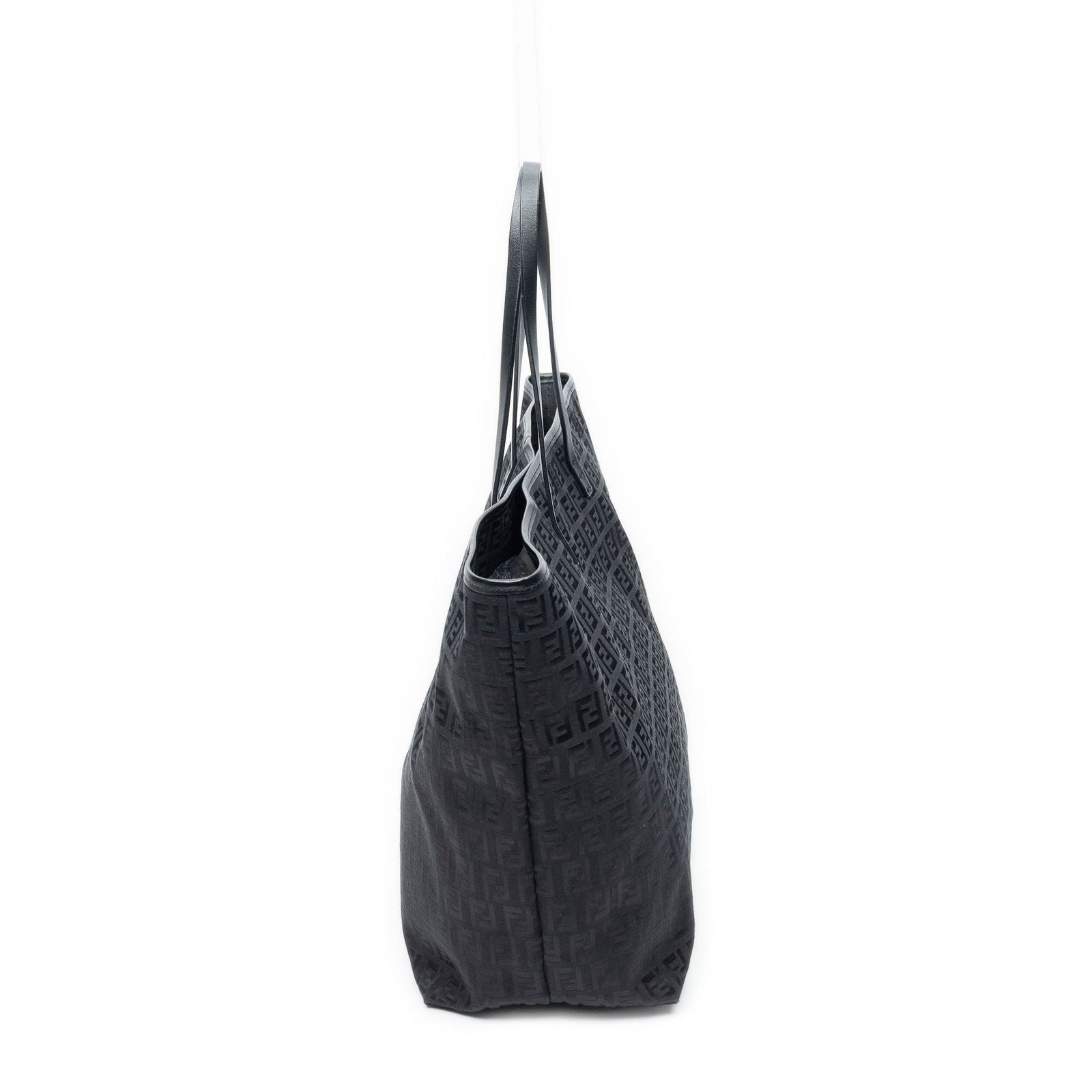 Fendi Tote Bag Black Zucchino Canvas — view 3