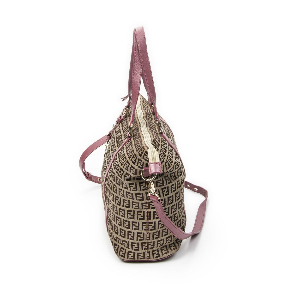 Fendi Square Shopping Tote Bag Beige Zucchino Canvas — view 3