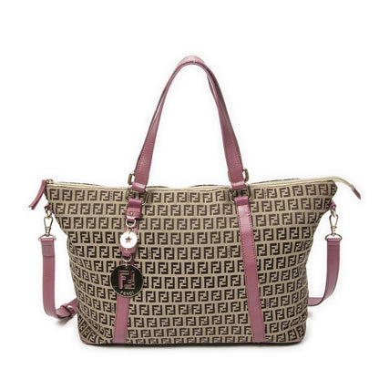 Fendi Square Shopping Tote Bag Beige Zucchino Canvas