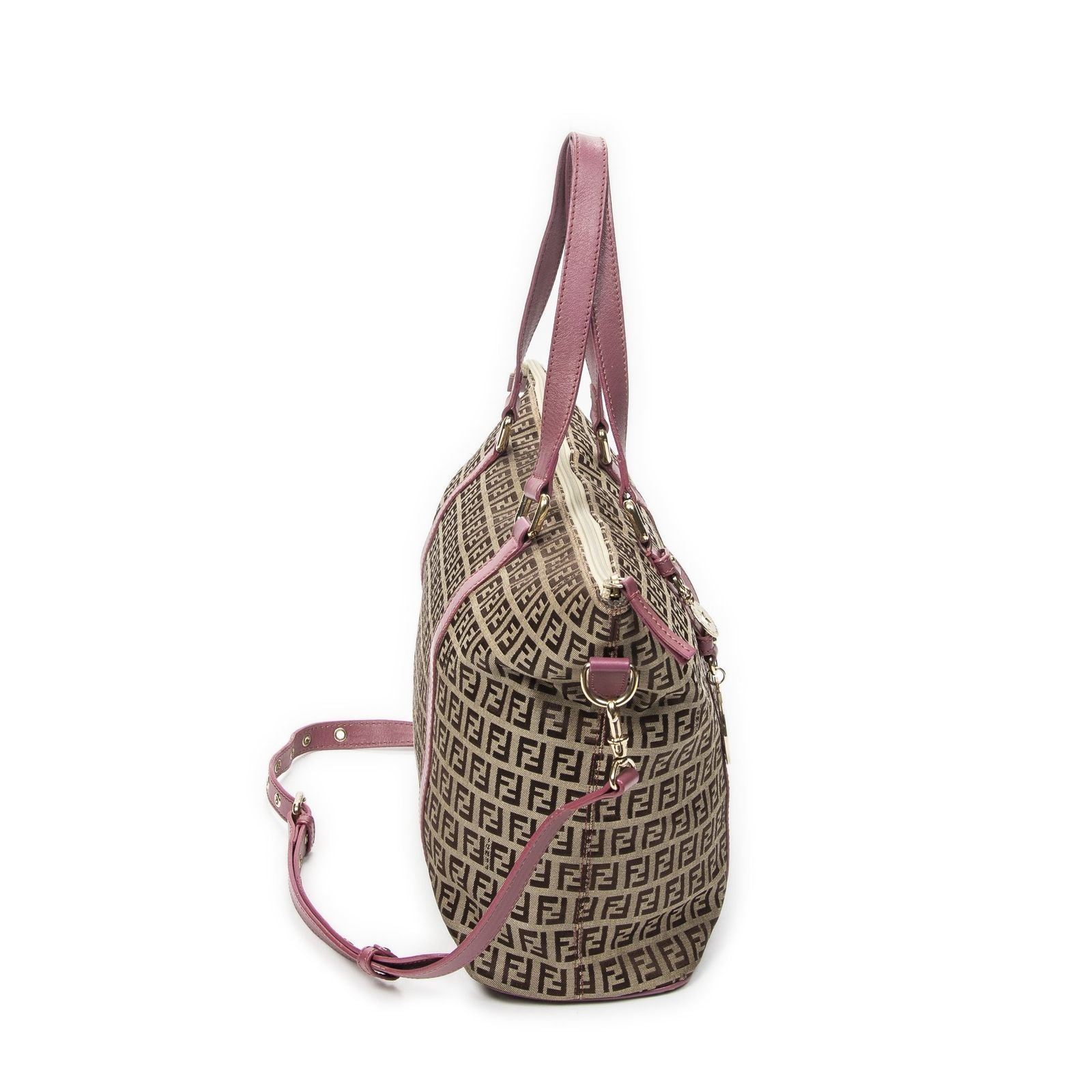 Fendi Square Shopping Tote Bag Beige Zucchino Canvas — view 4