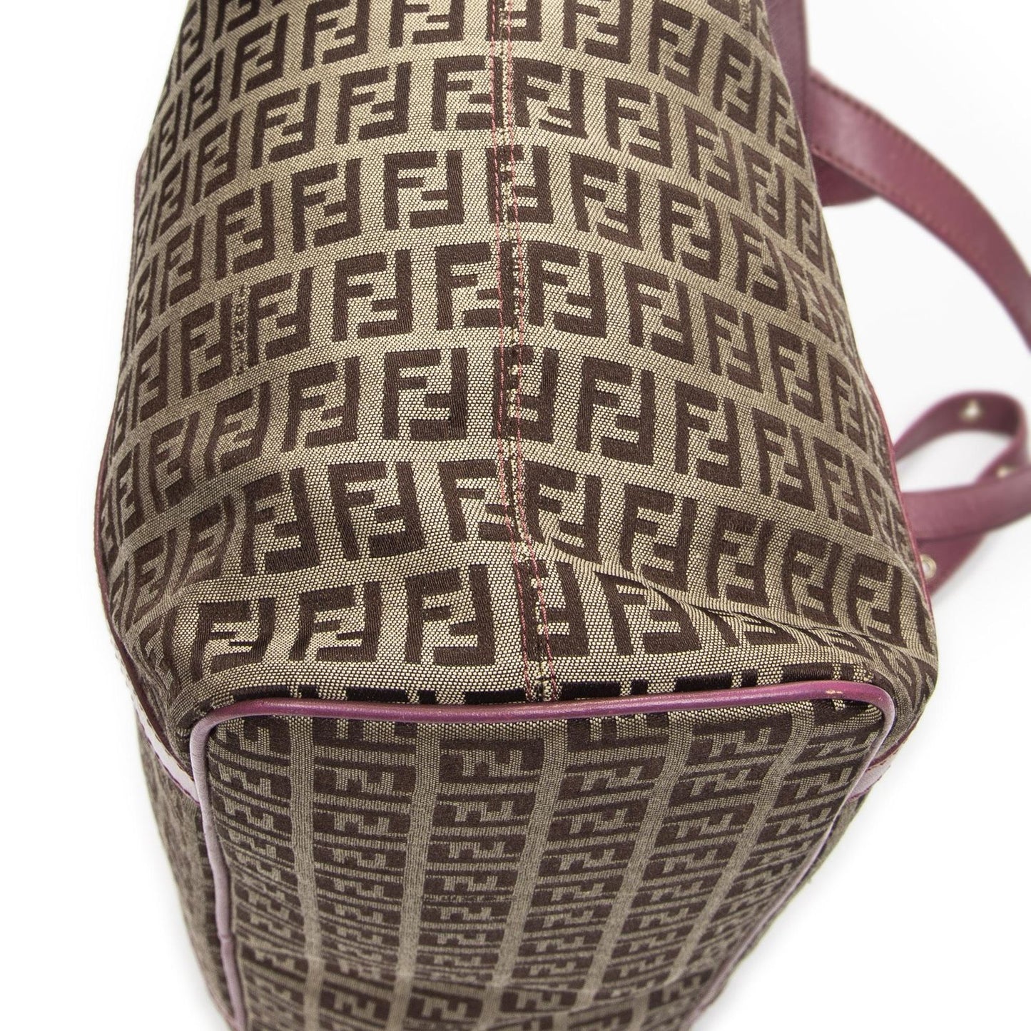 Fendi Square Shopping Tote Bag Beige Zucchino Canvas — view 8