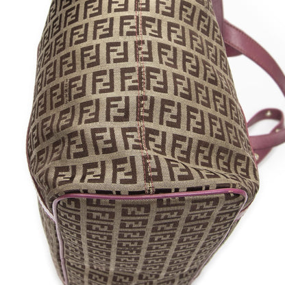 Fendi Square Shopping Tote Bag Beige Zucchino Canvas — view 8