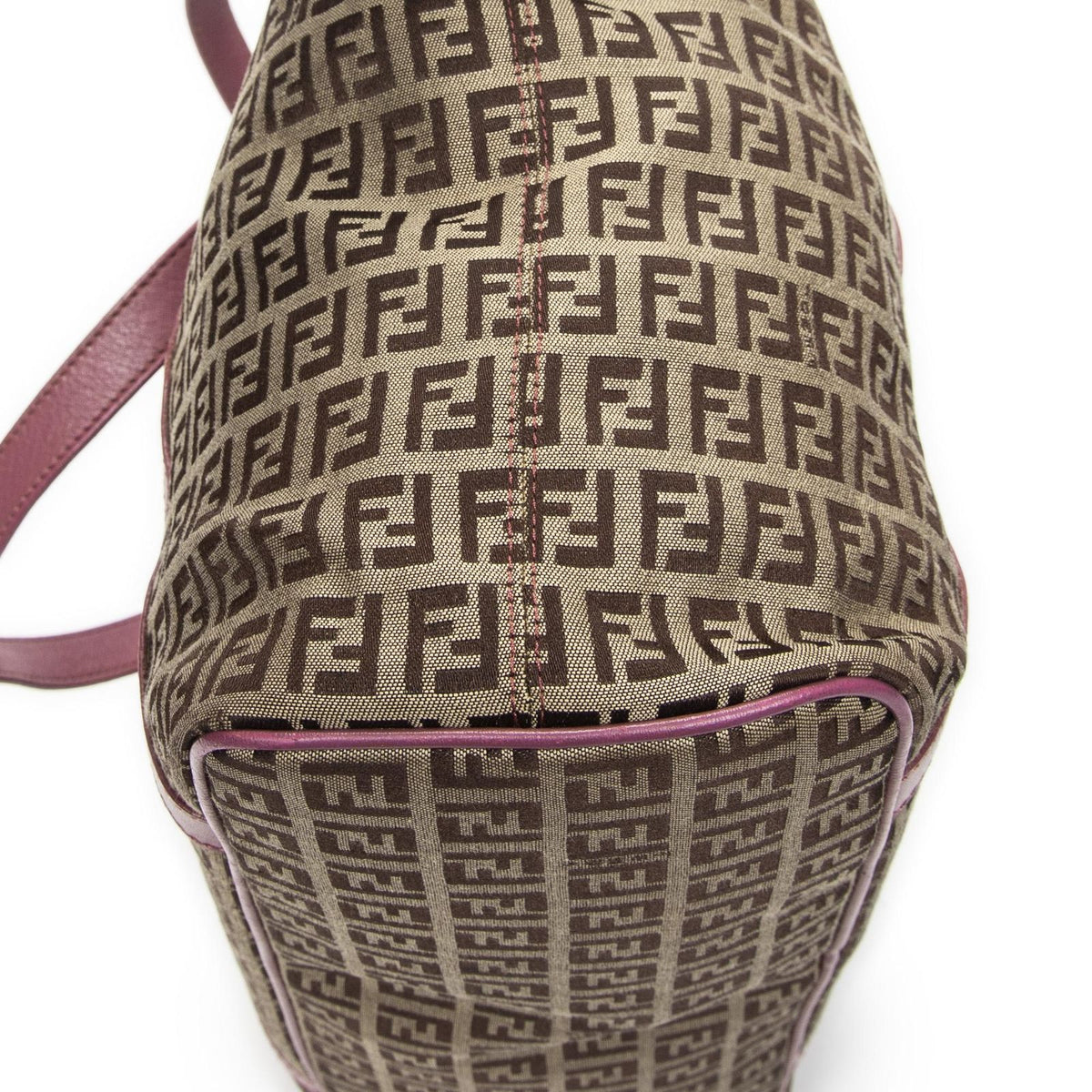 Fendi Square Shopping Tote Bag Beige Zucchino Canvas — view 7