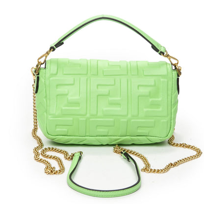Fendi Mini Cassette Crossbody Green Zucca Embossed Leather — view 5